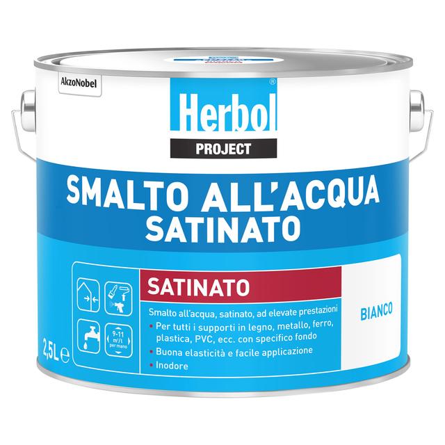 SMALTO ACQUA SATINATO HERBOL BIANCO 2,5 l 9-11 m²/l PER MANO | Tecnomat SMALTO ACQUA SATINATO HERBOL BIANCO 2,5 l 9-11 m²/l PER MANO - 2 | Tecnomat