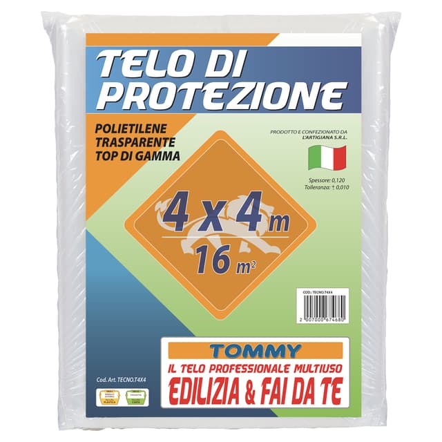 TELO TRASPARENTE PRETAGLIATO 4x4 m POLIETILENE SPESSORE 0,12 mm | Tecnomat TELO TRASPARENTE PRETAGLIATO 4x4 m POLIETILENE SPESSORE 0,12 mm - 2 | Tecnomat