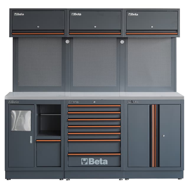 SISTEMA ARREDAMENTO PROFESSIONALE BETA C45PRO 2.0 AX PIANO INOX 204x64,5x200 cm (LxPxH) | Tecnomat SISTEMA ARREDAMENTO PROFESSIONALE BETA C45PRO 2.0 AX PIANO INOX 204x64,5x200 cm (LxPxH) - 2 | Tecnomat
