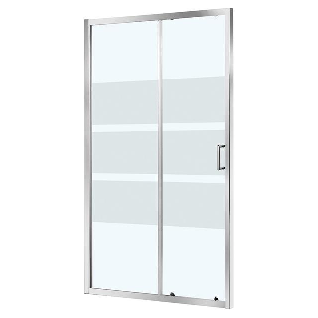 PORTA DOCCIA PLIXO SCORREVOLE 120 cm H190cm VETRO TEMPERATO 6 mm SERIGRAFATO PROFILI CROMO | Tecnomat PORTA DOCCIA PLIXO SCORREVOLE 120 cm H190cm VETRO TEMPERATO 6 mm SERIGRAFATO PROFILI CROMO - 2 | Tecnomat