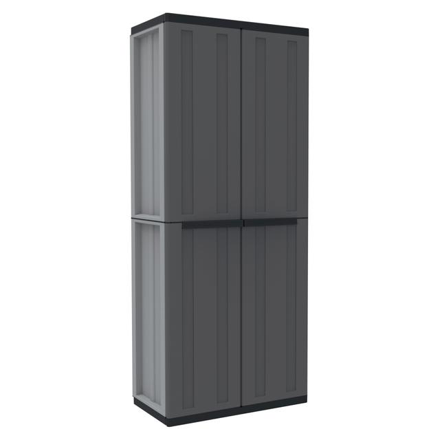 ARMADIO IN RESINA TERRY 2 ANTE TUTTOPIANI 68x163,5x37,5cm GRIGIO/NERO | Tecnomat ARMADIO IN RESINA TERRY 2 ANTE TUTTOPIANI 68x163,5x37,5cm GRIGIO/NERO | Tecnomat