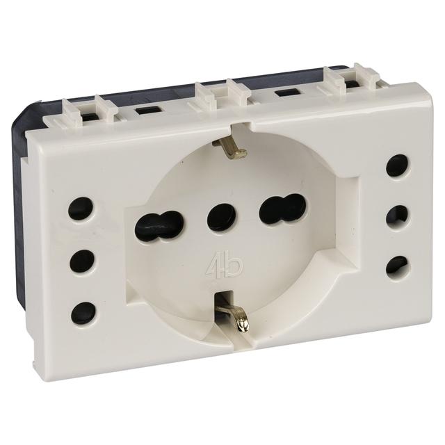 PRESA 4BOX SCHUKO CON 2 PRESE 10A COMPATIBILE BTICINO MATIX 4BP503.AM | Tecnomat PRESA 4BOX SCHUKO CON 2 PRESE 10A COMPATIBILE BTICINO MATIX 4BP503.AM | Tecnomat