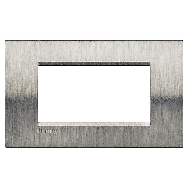 PLACCA 4 MODULI SQUADRATA ACCIAIO SPAZZOLATO BTICINO LIVING INTERNATIONAL | Tecnomat PLACCA 4 MODULI SQUADRATA ACCIAIO SPAZZOLATO BTICINO LIVING INTERNATIONAL | Tecnomat