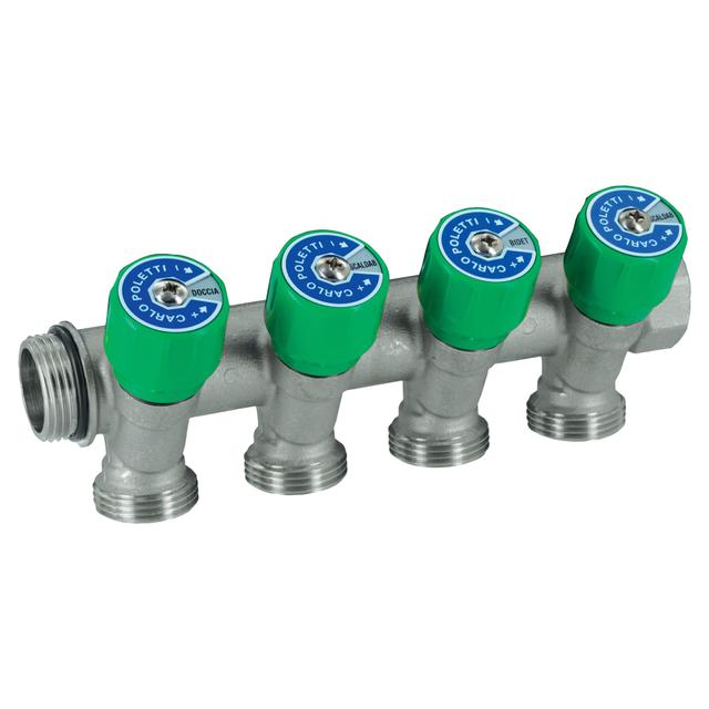 COLLETTORE SANITARIO POLETTI C522 4 VIE 3/4'' EUROCONO INT. 40 mm INGR. 3/4'' CON AUTOTENUTA | Tecnomat COLLETTORE SANITARIO POLETTI C522 4 VIE 3/4'' EUROCONO INT. 40 mm INGR. 3/4'' CON AUTOTENUTA | Tecnomat