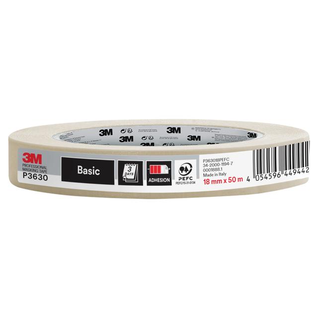 NASTRO MASCHERATURA 3M P3630 18mm x 50m BEIGE PER INTERNI IDEALE PER SUPERFICI LISCE | Tecnomat NASTRO MASCHERATURA 3M P3630 18mm x 50m BEIGE PER INTERNI IDEALE PER SUPERFICI LISCE | Tecnomat