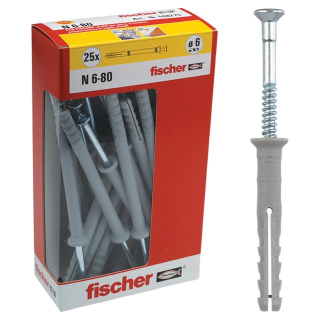 TASSELLI NYLON FISCHER N 8x80 mm 20 PEZZI CON VITE A PERCUSSIONE | Tecnomat TASSELLI NYLON FISCHER N 8x80 mm 20 PEZZI CON VITE A PERCUSSIONE | Tecnomat