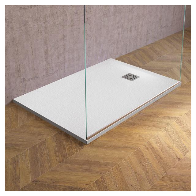 PIATTO DOCCIA EFFETTO PIETRA MARMORESINA BIANCO 80x140 cm H 3 cm PILETTA Ø 90 mm | Tecnomat PIATTO DOCCIA EFFETTO PIETRA MARMORESINA BIANCO 80x140 cm H 3 cm PILETTA Ø 90 mm | Tecnomat