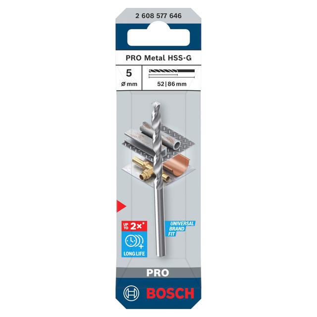 PUNTA BOSCH HSS RETTIFICATA Ø 5 mm PER METALLO PRO METAL HSS-G | Tecnomat PUNTA BOSCH HSS RETTIFICATA Ø 5 mm PER METALLO PRO METAL HSS-G - 2 | Tecnomat