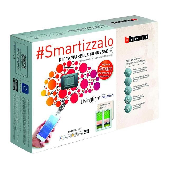 KIT LIVING LIGHT SMART NERO CON GATEWAY COMANDO ENTRA-ESCI E 3 COMANDI TAPPARELLA | Tecnomat KIT LIVING LIGHT SMART NERO CON GATEWAY COMANDO ENTRA-ESCI E 3 COMANDI TAPPARELLA | Tecnomat
