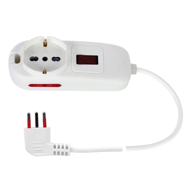 MULTIPRESA ECOVA SPINA 10A + 1 PRESA BIPASSO/SCHUKO + 2 USCITE CON PROTEZIONE SOVRACCARICO | Tecnomat MULTIPRESA ECOVA SPINA 10A + 1 PRESA BIPASSO/SCHUKO + 2 USCITE CON PROTEZIONE SOVRACCARICO | Tecnomat