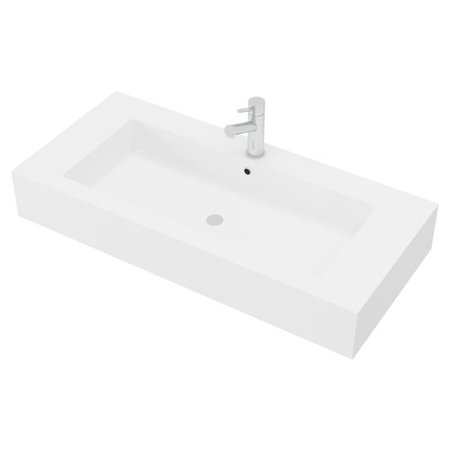 LAVABO MONOBLOCCO 1 VASCA 100x15x46 cm (LxHxP) IN RESINA BIANCO | Tecnomat LAVABO MONOBLOCCO 1 VASCA 100x15x46 cm (LxHxP) IN RESINA BIANCO - 2 | Tecnomat