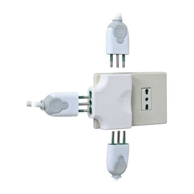 ADATTATORE TRIPLO FANTON 2P+T 10A PIATTO 3 PRESE 2P+T 10A COLORE BIANCO | Tecnomat ADATTATORE TRIPLO FANTON 2P+T 10A PIATTO 3 PRESE 2P+T 10A COLORE BIANCO | Tecnomat