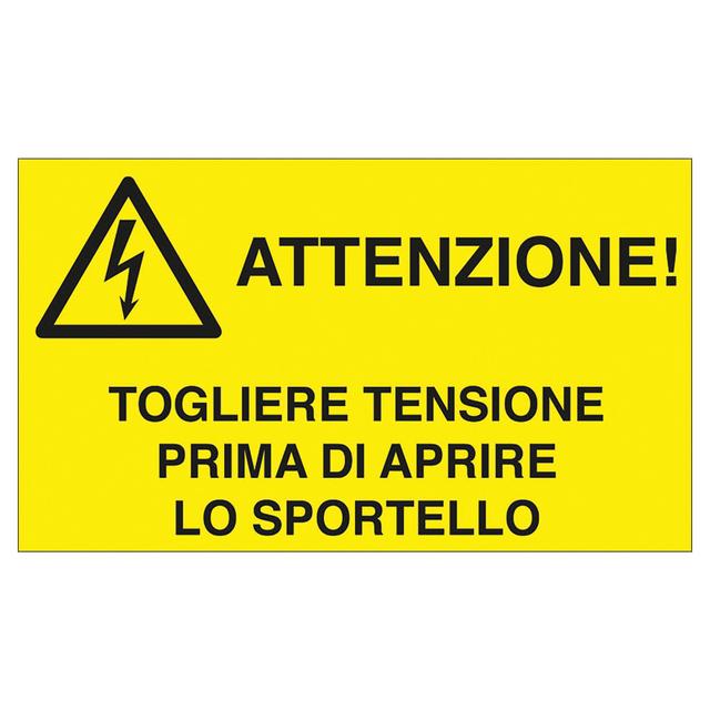 CARTELLO ATTENZIONE TOGLIERE TENSIONE IN PVC 12x7 cm | Tecnomat CARTELLO ATTENZIONE TOGLIERE TENSIONE IN PVC 12x7 cm - 2 | Tecnomat