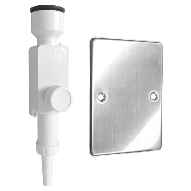 SIFONE PER SCARICO CONDENSA DA INCASSO DRITTO IN PP Ø 32 MORSETTO Ø 46 x 32 mm E PLACCA INOX | Tecnomat SIFONE PER SCARICO CONDENSA DA INCASSO DRITTO IN PP Ø 32 MORSETTO Ø 46 x 32 mm E PLACCA INOX - 2 | Tecnomat