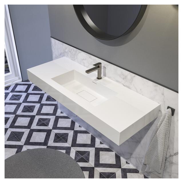 LAVABO MONOBLOCCO COVER 1 VASCA 120,5x12x46 cm (LxHxP) IN MARMORESINA BIANCO LUCIDO | Tecnomat LAVABO MONOBLOCCO COVER 1 VASCA 120,5x12x46 cm (LxHxP) IN MARMORESINA BIANCO LUCIDO - 2 | Tecnomat