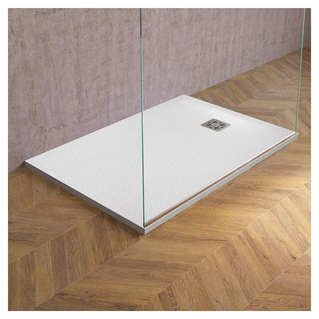 PIATTO DOCCIA EFFETTO PIETRA MARMORESINA BIANCO 80x120 cm H 3 cm PILETTA Ø 90 mm | Tecnomat PIATTO DOCCIA EFFETTO PIETRA MARMORESINA BIANCO 80x120 cm H 3 cm PILETTA Ø 90 mm | Tecnomat