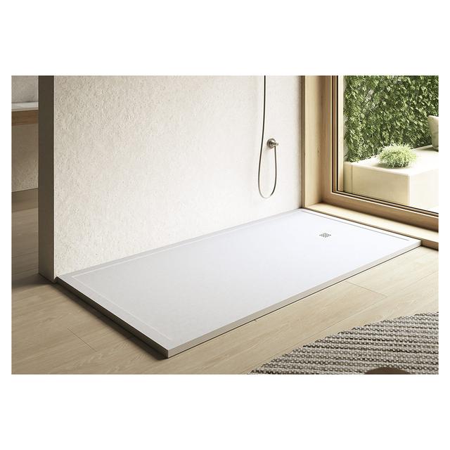 PIATTO DOCCIA SERIE MADISON MARMORESINA COLORE BIANCO 80x100 cm H 3,5 cm PILETTA Ø 90 mm | Tecnomat PIATTO DOCCIA SERIE MADISON MARMORESINA COLORE BIANCO 80x100 cm H 3,5 cm PILETTA Ø 90 mm | Tecnomat