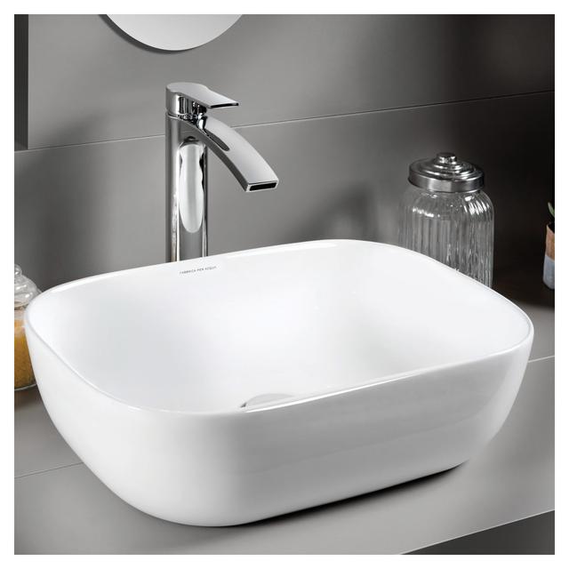 LAVABO D'APPOGGIO BESSY IN CERAMICA BIANCA RETTANGOLARE 45,1x13,3x33,5 cm (LxHxP) | Tecnomat LAVABO D'APPOGGIO BESSY IN CERAMICA BIANCA RETTANGOLARE 45,1x13,3x33,5 cm (LxHxP) | Tecnomat