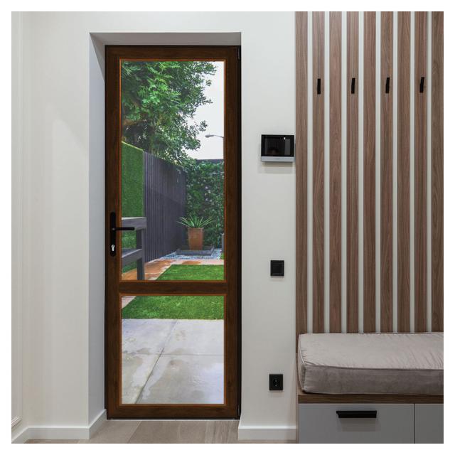 PORTA FINESTRA IN PVC NOCE 1 ANTA CON SERRATURA DESTRA 80x220 cm (LxH) | Tecnomat PORTA FINESTRA IN PVC NOCE 1 ANTA CON SERRATURA DESTRA 80x220 cm (LxH) | Tecnomat