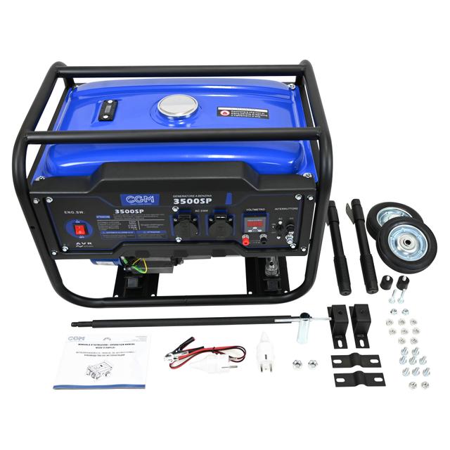 GENERATORE 3200 W CGM 3500SP AVR POTENZA CONTINUA 3000 W MOTORE BENZINA CARRELLATO | Tecnomat GENERATORE 3200 W CGM 3500SP AVR POTENZA CONTINUA 3000 W MOTORE BENZINA CARRELLATO - 2 | Tecnomat