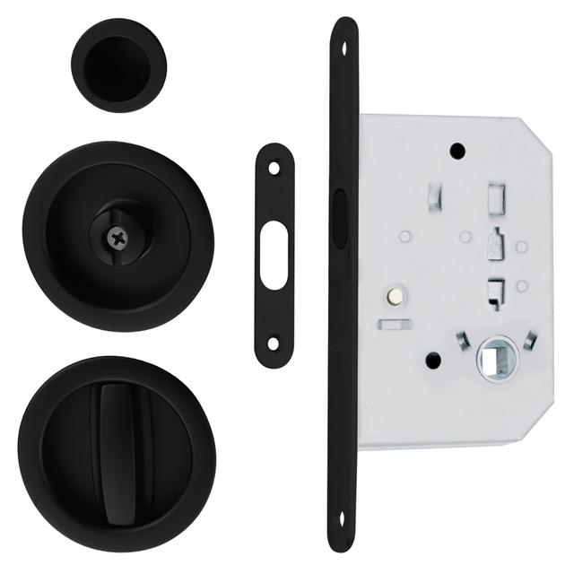 KIT WC COTTALI MANIGLIA E SERRATURA E50 mm PER PORTA SCORREVOLE NERO OPACO TONDO | Tecnomat KIT WC COTTALI MANIGLIA E SERRATURA E50 mm PER PORTA SCORREVOLE NERO OPACO TONDO | Tecnomat