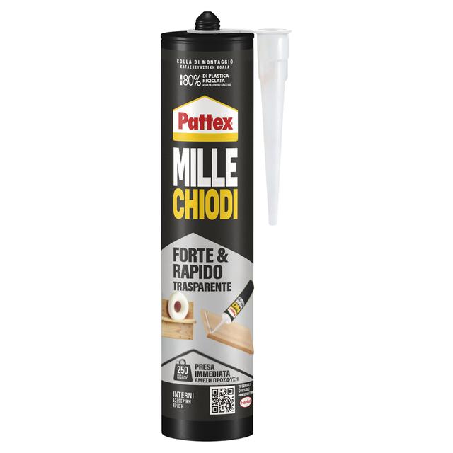 MILLECHIODI PATTEX 310 g COLLA MONTAGGIO TRASPARENTE PRESA IMMEDIATA BASE ACQUA | Tecnomat MILLECHIODI PATTEX 310 g COLLA MONTAGGIO TRASPARENTE PRESA IMMEDIATA BASE ACQUA - 2 | Tecnomat