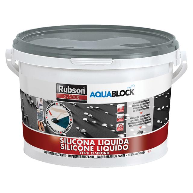 SILICONE LIQUIDO RUBSON AQUABLOCK 5 kg GRIGIO RIVESTIMENTO IMPERMEABILE UNIVERSALE | Tecnomat SILICONE LIQUIDO RUBSON AQUABLOCK 5 kg GRIGIO RIVESTIMENTO IMPERMEABILE UNIVERSALE | Tecnomat