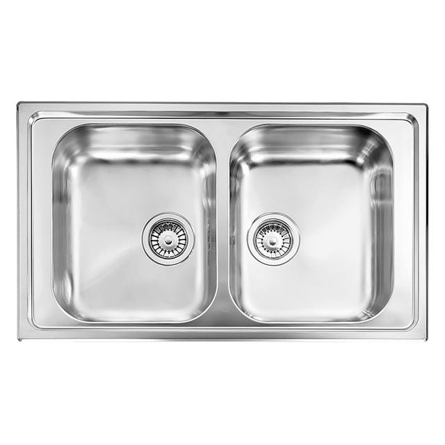 LAVELLO ZENITH 86x50 cm INOX SATINATO 2 VASCHE PILETTA 3'' | Tecnomat LAVELLO ZENITH 86x50 cm INOX SATINATO 2 VASCHE PILETTA 3'' | Tecnomat