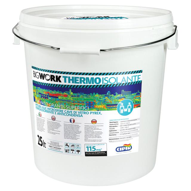 IDROPITTURA THERMOISOLANTE BIGWORK CIPIR 25 l BIANCA PER INTERNO 3-5 m² CON 1 l A 2 MANI | Tecnomat IDROPITTURA THERMOISOLANTE BIGWORK CIPIR 25 l BIANCA PER INTERNO 3-5 m² CON 1 l A 2 MANI | Tecnomat