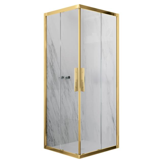 LATO PER ANGOLO ITALIA 103-105 cm H195cm VETRO TRASPARENTE 6 mm PROFILI ORO SPAZZOLATO | Tecnomat LATO PER ANGOLO ITALIA 103-105 cm H195cm VETRO TRASPARENTE 6 mm PROFILI ORO SPAZZOLATO - 2 | Tecnomat