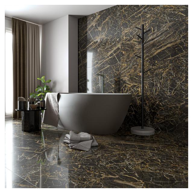 PAVIMENTO INTERNO BLACK GOLDEN LUCIDO 60x120x1,05 cm RETTIFICATO GRES PORCELLANATO | Tecnomat  PAVIMENTO INTERNO BLACK GOLDEN LUCIDO 60x120x1,05 cm RETTIFICATO GRES PORCELLANATO | Tecnomat