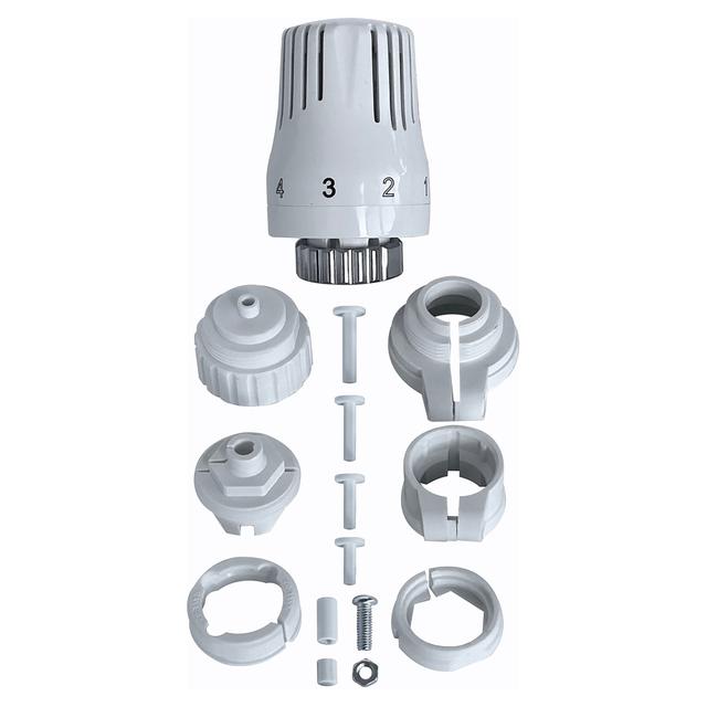 TESTA TERMOSTATICA UNIVERSALE TECOM PER VALVOLE RADIATORI CON 6 ADATTATORI | Tecnomat TESTA TERMOSTATICA UNIVERSALE TECOM PER VALVOLE RADIATORI CON 6 ADATTATORI | Tecnomat