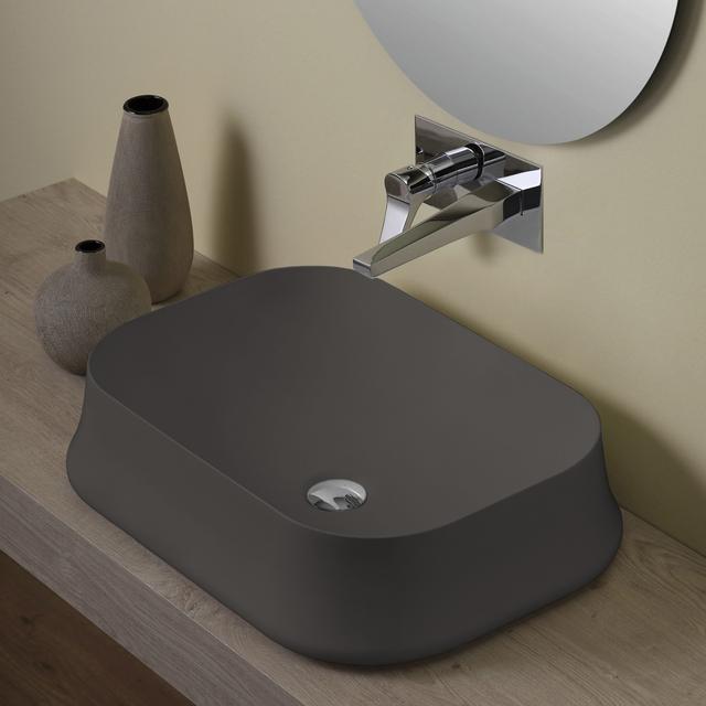 LAVABO D'APPOGGIO SIMAS SHARP08 CERAMICA ANTRACITE MATT RETTANGOLARE 60x16x42 cm (LxHxP) | Tecnomat LAVABO D'APPOGGIO SIMAS SHARP08 CERAMICA ANTRACITE MATT RETTANGOLARE 60x16x42 cm (LxHxP) | Tecnomat