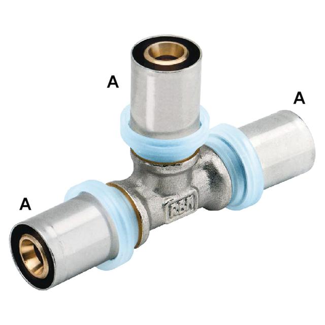 RACCORDO PRESS FIT RBM PER MULTISTRATO TEE Ø20x20x20 mm PROFILO PRESSATURA TH – H –U –B – F | Tecnomat RACCORDO PRESS FIT RBM PER MULTISTRATO TEE Ø20x20x20 mm PROFILO PRESSATURA TH – H –U –B – F | Tecnomat