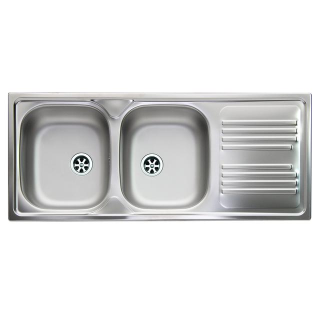 LAVELLO ATMOSFERA 116x50cm INOX PRELUCID 2 VASCHE CON SGOCCIOLATOIO A DESTRA PILETTA 2'' | Tecnomat LAVELLO ATMOSFERA 116x50cm INOX PRELUCID 2 VASCHE CON SGOCCIOLATOIO A DESTRA PILETTA 2'' | Tecnomat