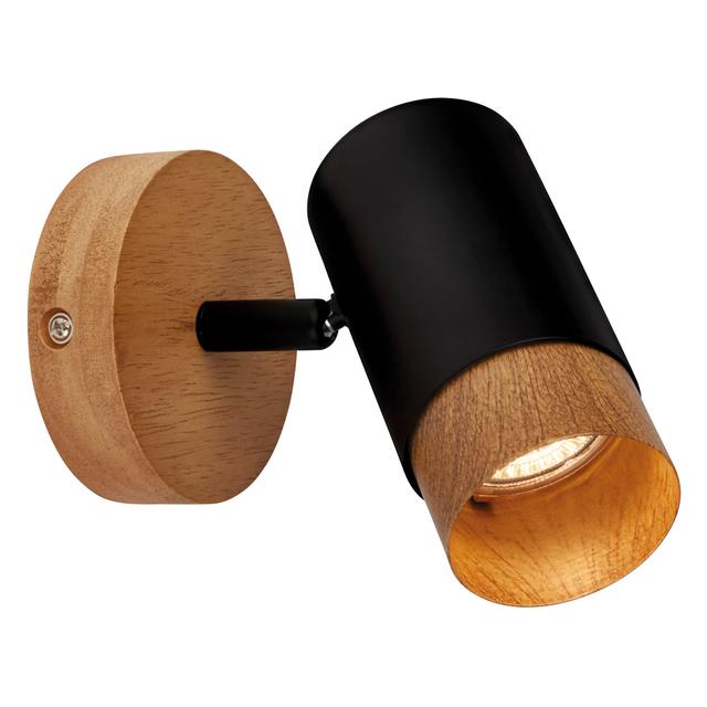 SPOT BRILONER PLEK 1xGU10 FINO 9W METALLO NERO E LEGNO ORIENTABILE | Tecnomat SPOT BRILONER PLEK 1xGU10 FINO 9W METALLO NERO E LEGNO ORIENTABILE | Tecnomat