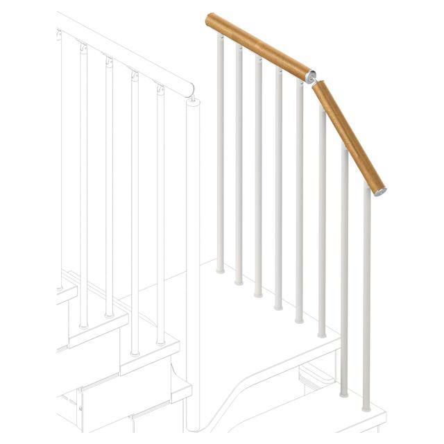 KIT RINGHIERA ESTERNA SCALA KOMPO PER GRADINI GIRO ACCIAIO BCO - LEGNO NATURALE | Tecnomat KIT RINGHIERA ESTERNA SCALA KOMPO PER GRADINI GIRO ACCIAIO BCO - LEGNO NATURALE | Tecnomat