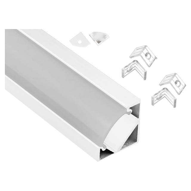 BARRA PER STRIP LED ECOULISSE BIANCO ANGOLARE CON DIFFUSORE E ACCESSORI 2000x18,1x18,1 mm | Tecnomat BARRA PER STRIP LED ECOULISSE BIANCO ANGOLARE CON DIFFUSORE E ACCESSORI 2000x18,1x18,1 mm - 2 | Tecnomat