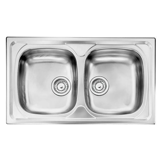 LAVELLO SIROS 86x50 cm INOX PRELUCIDO 2 VASCHE PILETTA 2'' | Tecnomat LAVELLO SIROS 86x50 cm INOX PRELUCIDO 2 VASCHE PILETTA 2'' | Tecnomat
