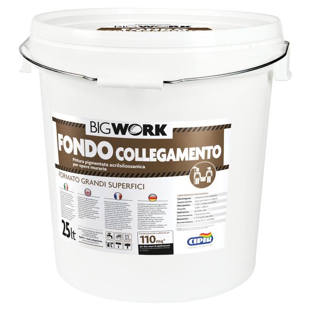 FONDO COLLEGAMENTO BIGWORK CIPIR 25 l ACRILSILOSSANICO - ESTERNO 4-5 m² CON 1 l A 2 MANI | Tecnomat FONDO COLLEGAMENTO BIGWORK CIPIR 25 l ACRILSILOSSANICO - ESTERNO 4-5 m² CON 1 l A 2 MANI | Tecnomat