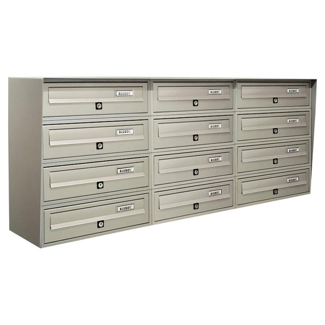 CASELLARIO SLIM 4x3 ALUBOX ACCIAIO ALLUMINIO ARGENTO 116x50,2x30 cm (LxHxP) | Tecnomat CASELLARIO SLIM 4x3 ALUBOX ACCIAIO ALLUMINIO ARGENTO 116x50,2x30 cm (LxHxP) - 2 | Tecnomat