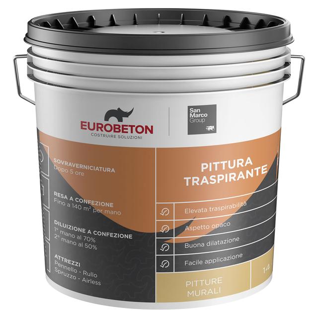 PITTURA TRASPIRANTE EUROBETON SMARCO 14l BIANCO 4-5 m² CON 1 l A 2 MANI | Tecnomat PITTURA TRASPIRANTE EUROBETON SMARCO 14l BIANCO 4-5 m² CON 1 l A 2 MANI | Tecnomat