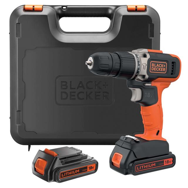 TRAPANO BATTENTE B&D 18 V BCD003C2K-QW 2 BATTERIE LITIO 1,5 Ah IN VALIGETTA | Tecnomat TRAPANO BATTENTE B&D 18 V BCD003C2K-QW 2 BATTERIE LITIO 1,5 Ah IN VALIGETTA | Tecnomat