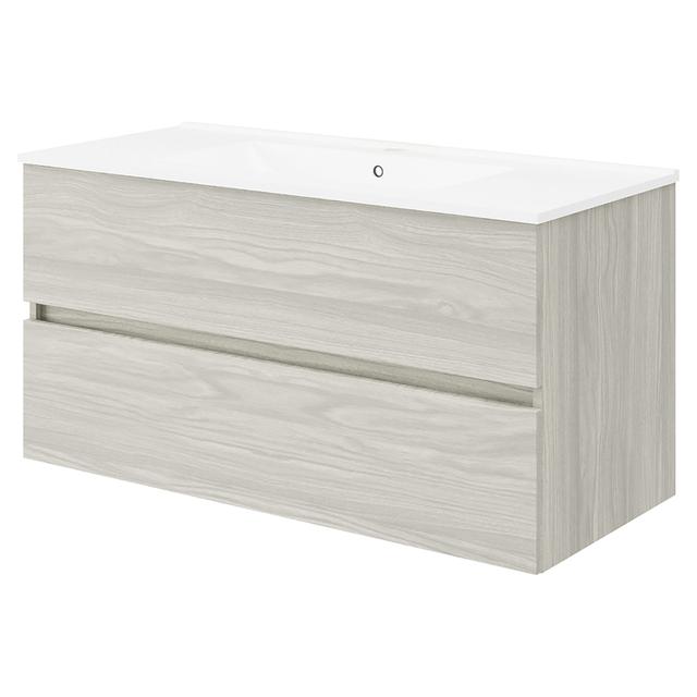 BASE P/LAVABO AIRONE 2 CASSETTI ROVERE GRIGIO LAVABO IN CERAMICA 101x53x46,5 cm (LxHxP) | Tecnomat BASE P/LAVABO AIRONE 2 CASSETTI ROVERE GRIGIO LAVABO IN CERAMICA 101x53x46,5 cm (LxHxP) - 2 | Tecnomat