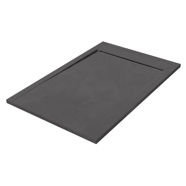 PIATTO DOCCIA SERIE HIGH MARMORESINA SPATOLATO PIOMBO 80x100 H 3 cm PILETTA Ø 90 mm | Tecnomat PIATTO DOCCIA SERIE HIGH MARMORESINA SPATOLATO PIOMBO 80x100 H 3 cm PILETTA Ø 90 mm | Tecnomat