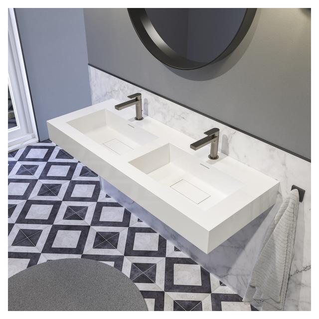 LAVABO MONOBLOCCO COVER 2 VASCA 120,5x12x46 cm (LxHxP) IN MARMORESINA BIANCO LUCIDO | Tecnomat LAVABO MONOBLOCCO COVER 2 VASCA 120,5x12x46 cm (LxHxP) IN MARMORESINA BIANCO LUCIDO - 2 | Tecnomat