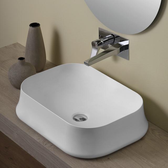 LAVABO D'APPOGGIO SIMAS SHARP08 CERAMICA BIANCO MATT RETTANGOLARE 60x16x42 cm (LxHxP) | Tecnomat LAVABO D'APPOGGIO SIMAS SHARP08 CERAMICA BIANCO MATT RETTANGOLARE 60x16x42 cm (LxHxP) | Tecnomat