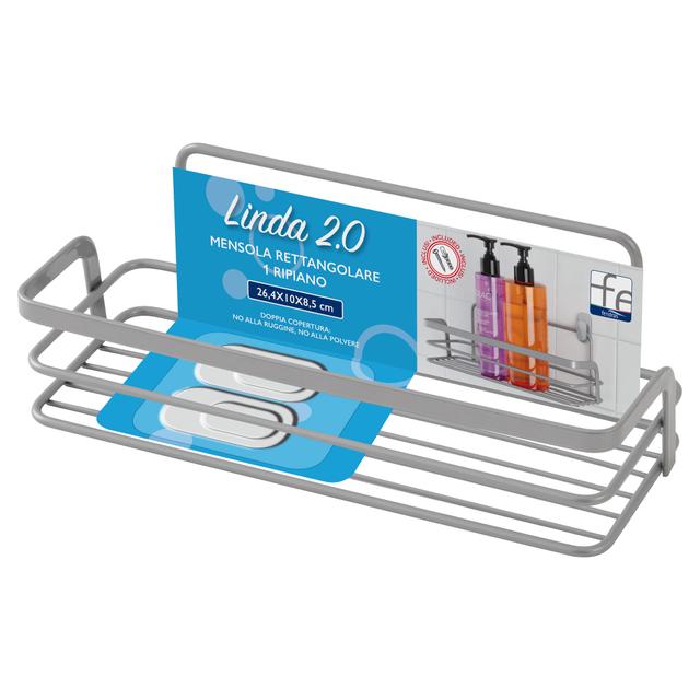 PORTAOGGETTI RETTANGOLARE LINDA 1 IN ACCIAIO SILVER FISSAGGIO MURO 26,4x8,5x10cm LxHxP | Tecnomat PORTAOGGETTI RETTANGOLARE LINDA 1 IN ACCIAIO SILVER FISSAGGIO MURO 26,4x8,5x10cm LxHxP - 2 | Tecnomat