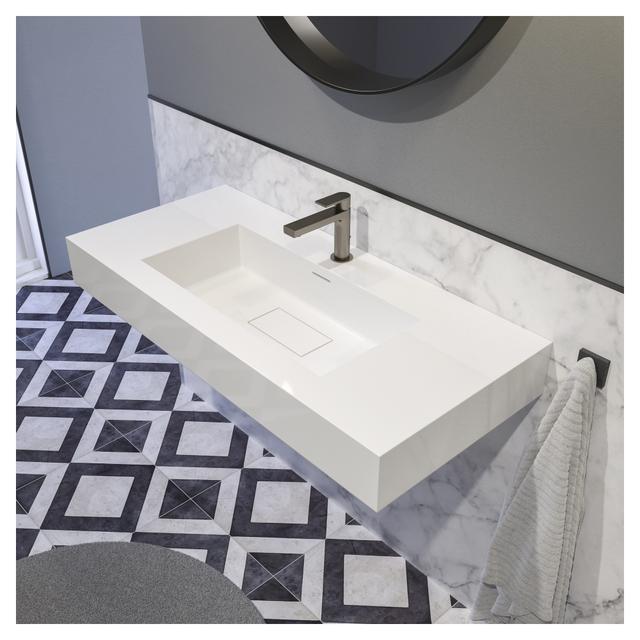 LAVABO MONOBLOCCO COVER 1 VASCA 100x12x46 cm (LxHxP) IN MARMORESINA BIANCO LUCIDO | Tecnomat LAVABO MONOBLOCCO COVER 1 VASCA 100x12x46 cm (LxHxP) IN MARMORESINA BIANCO LUCIDO - 2 | Tecnomat