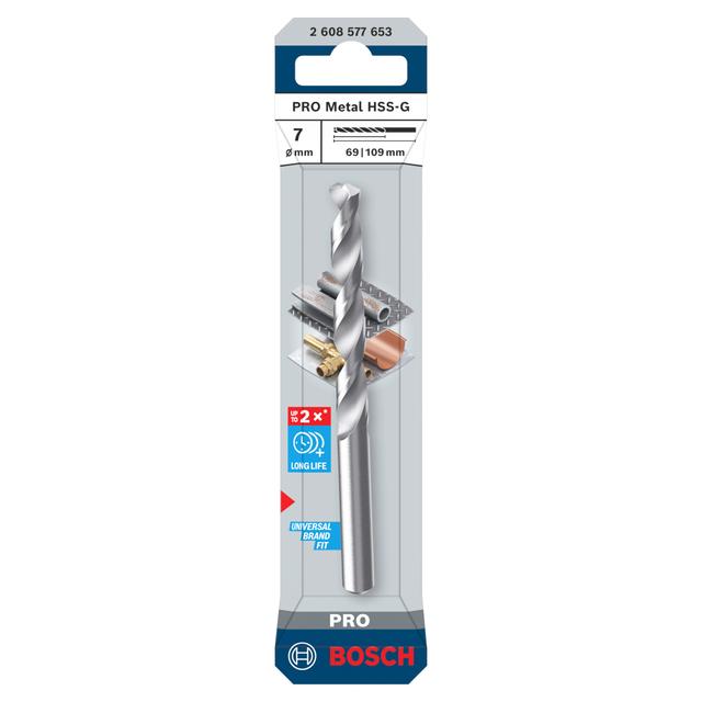 PUNTA BOSCH HSS RETTIFICATA Ø 7 mm PER METALLO PRO METAL HSS-G | Tecnomat PUNTA BOSCH HSS RETTIFICATA Ø 7 mm PER METALLO PRO METAL HSS-G - 2 | Tecnomat